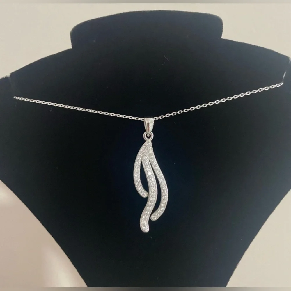 Luxury Sterling Silver 925 CZ Zirconia Necklace